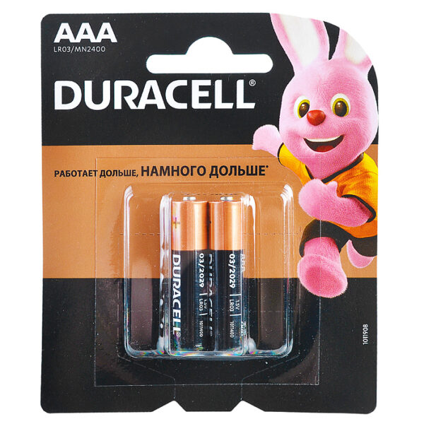 Батарейки алкалиновые DURACELL LR03 BL2 (2 шт)