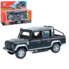 Машина металл Land Rover Defender Pickup 12 см, (двери, багаж, черный) в коробке