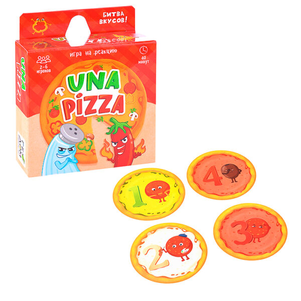 Игра карточная. Una pizza. 60 карточек. 8,2х8,2 см.