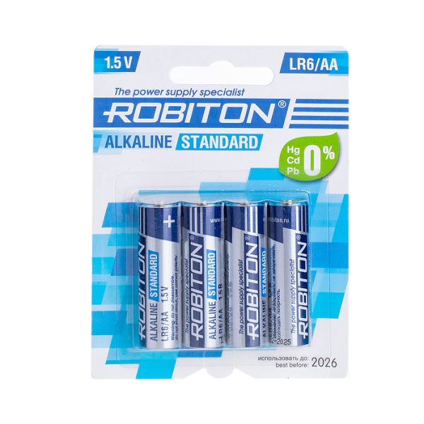 Батарейка алкалиновая ROBITON STANDARD LR6 BL4