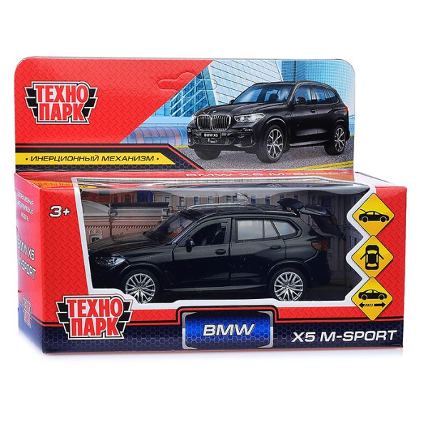 Машина металл BMW X5 M-SPORT 12 см, (откр. двери, багаж, черн) в коробке 4