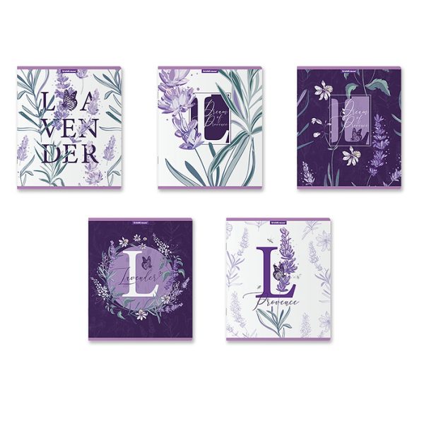 Тетрадь 48 л. клетка Lavender, 48 листов, клетка, MIX-PACK