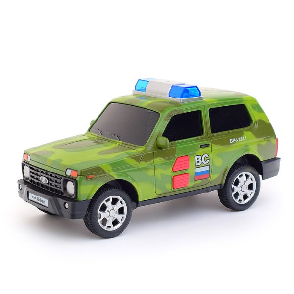 Машина пластик LADA 4x4 Urban 19,5 см, (2 кноп, свет-звук, камуфляж) инер, в коробке 2