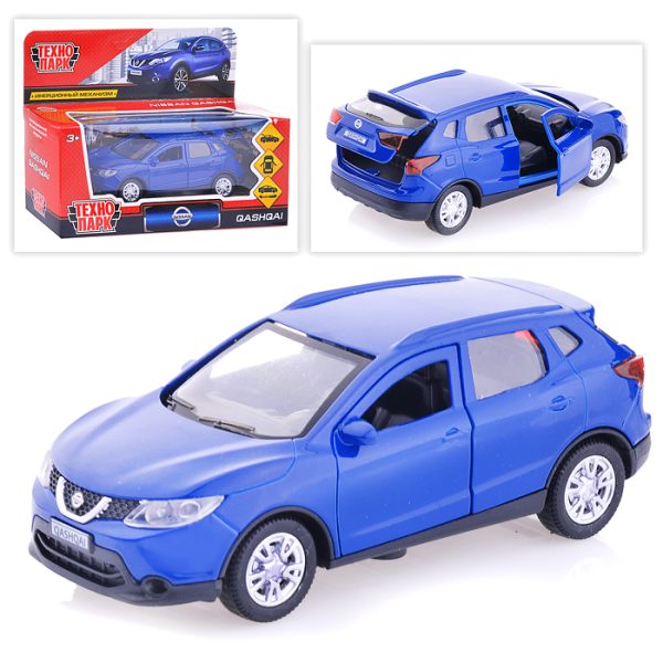 Машина металл Nissan Qashqai 12см, открыв. двери, инерц, Синий. в коробке