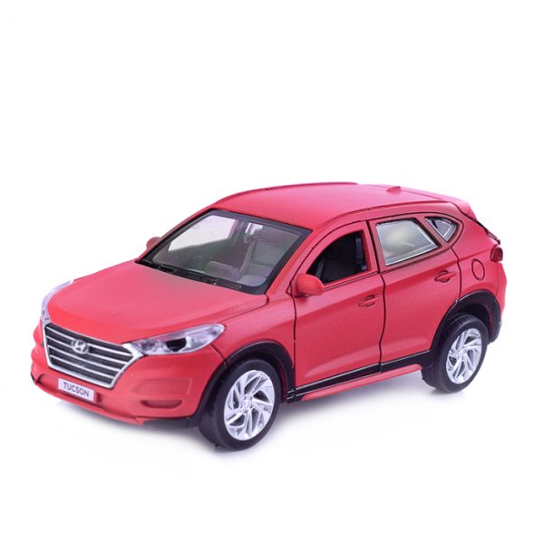 Машина металл Hyundai Tucson 12 см, (откр. двери, багаж., красный) инерц., в коробке 3