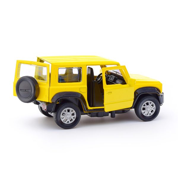 Машина металл Suzuki Jimny 11,5 см, (двери, багаж, желтый)инерц, в коробке 3