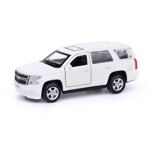 Машина металл Chevrolet Tahoe, матовый 12 см, ( откр. двери, багаж, белый,) инер, в коробке 2