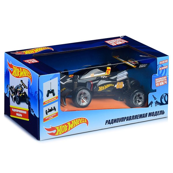 Hot Wheels. Багги на р/у, масштаб 1:20, cо светом и звуком, скорость до 19км/ч, с АКБ, чёрная 2