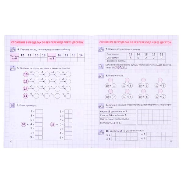 Тренажёр по устному счёту в пределах 10 и 20. 1 класс (ступеньки к отлично.) 2