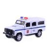 Машина металл Land Rover, Defender Полиция 12 см, (двери, баг, белый,)инерц., в коробке 3