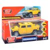 Машина металл Hummer H2 Pickup 12 см, (откр.двер, багаж, желтый)инерц, в коробке 3