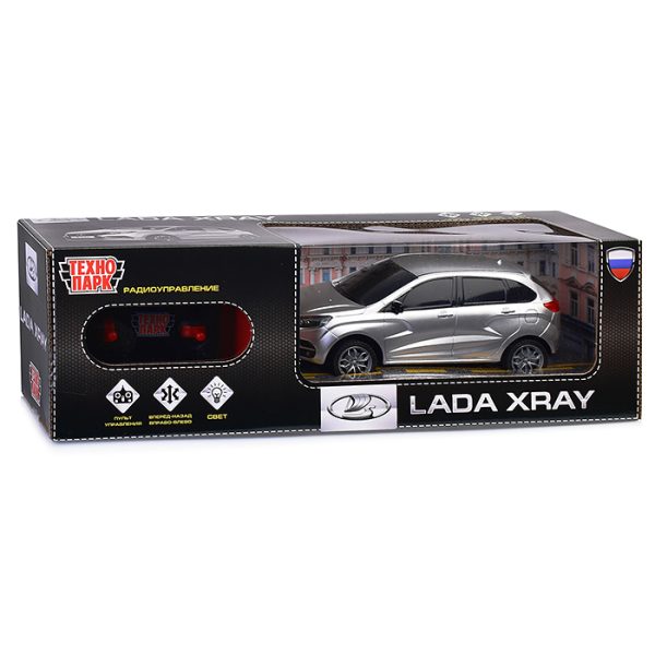 Машина р/у LADA XRAY 18 см, свет, сереб, 5