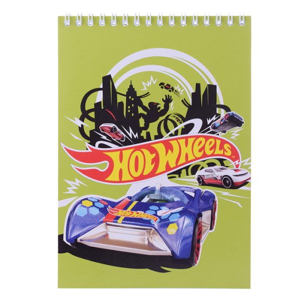 Блокнот "Hot Wheels", формат А5, 60 листов, блок-офсет, целлюлозный картон 200 гр/м2. в клетку