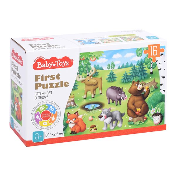 Пазл First Puzzle "Кто живет в Лесу" (16 эл) Baby Toys