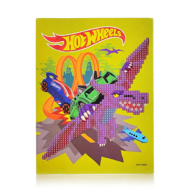 Алмазная мозаика "Hot Wheels" 20*15 см (частичное заполнение)