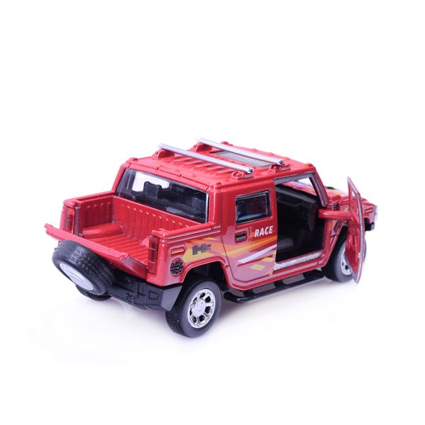 Машина металл Hummer H2 Pickup Спорт, 12 см, (двер, багаж, красный) инерц, в коробке 4