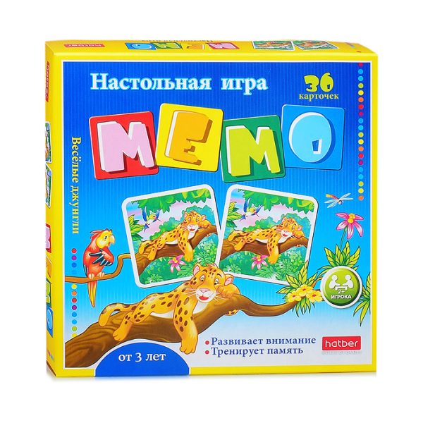 Настольная игра МЕМО "Веселые джунгли" 36 карточек 2