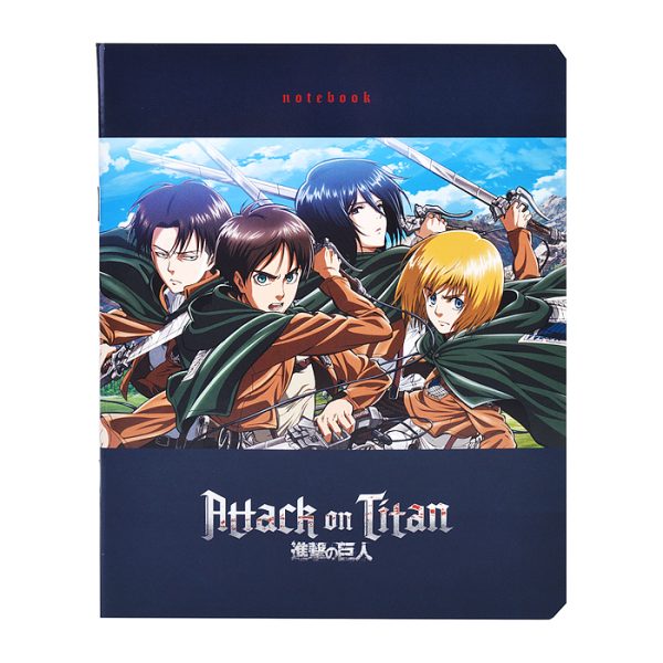 Тетрадь 48л А5ф клетка 65г/кв.м на скобе 5 диз.в блоке скругл.углы серия -Атака Титанов_Сезон 1-3- 4