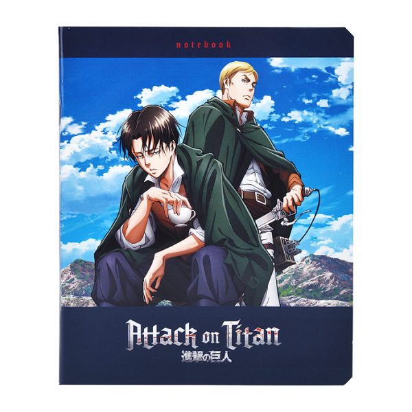 Тетрадь 48л А5ф клетка 65г/кв.м на скобе 5 диз.в блоке скругл.углы серия -Атака Титанов_Сезон 1-3- 5