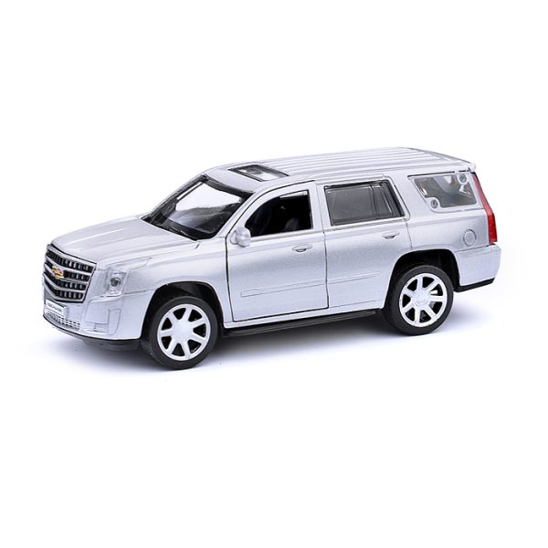 Машина металл Cadillac Escalade 12 см, (двери, багаж, серебрист,) инерц, в коробке 2