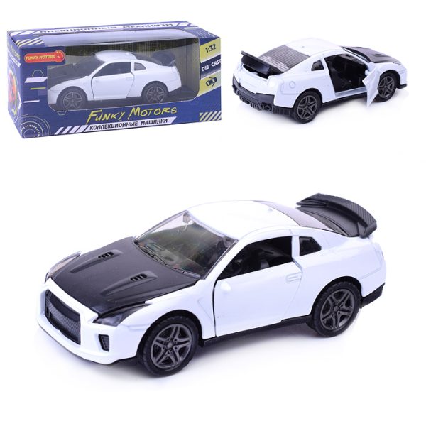 Белая инерционная машинка Купе die-cast,1:32, открывающиеся двери