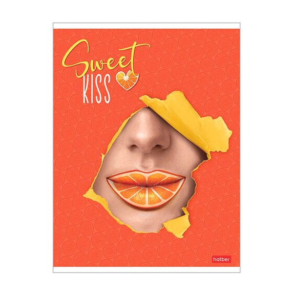 Тетрадь 48л А5ф клетка, на скобе, серия  -Sweet kiss- 6