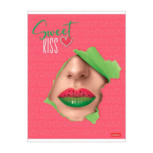 Тетрадь 48л А5ф клетка, на скобе, серия  -Sweet kiss- 3